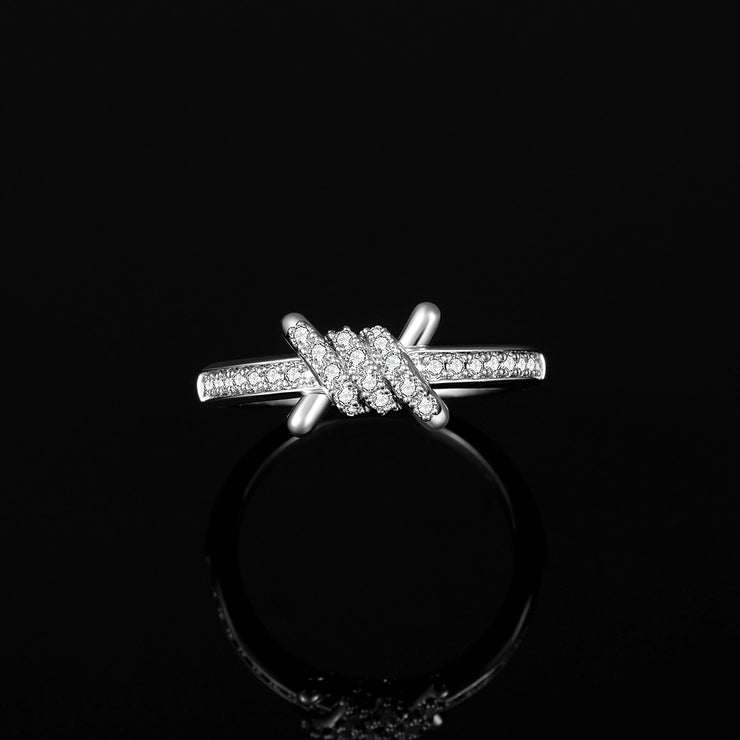 S925 Black Moissanite Barbed Wire Ring – Different Drips